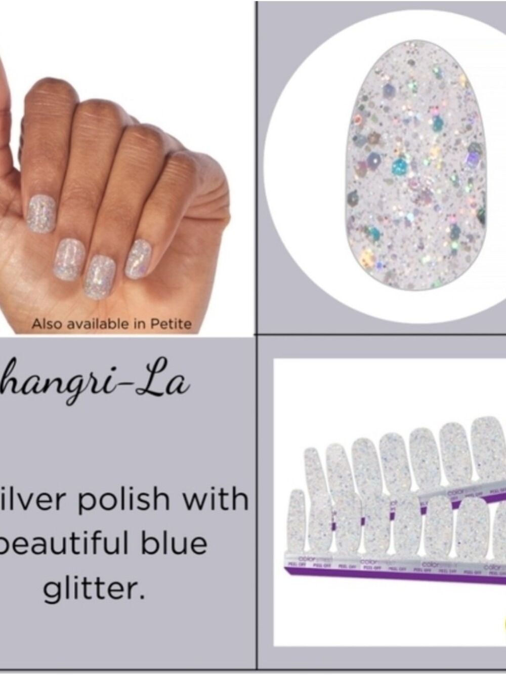 Color Street Shangri-La Silver Glitter Nail Wraps New
